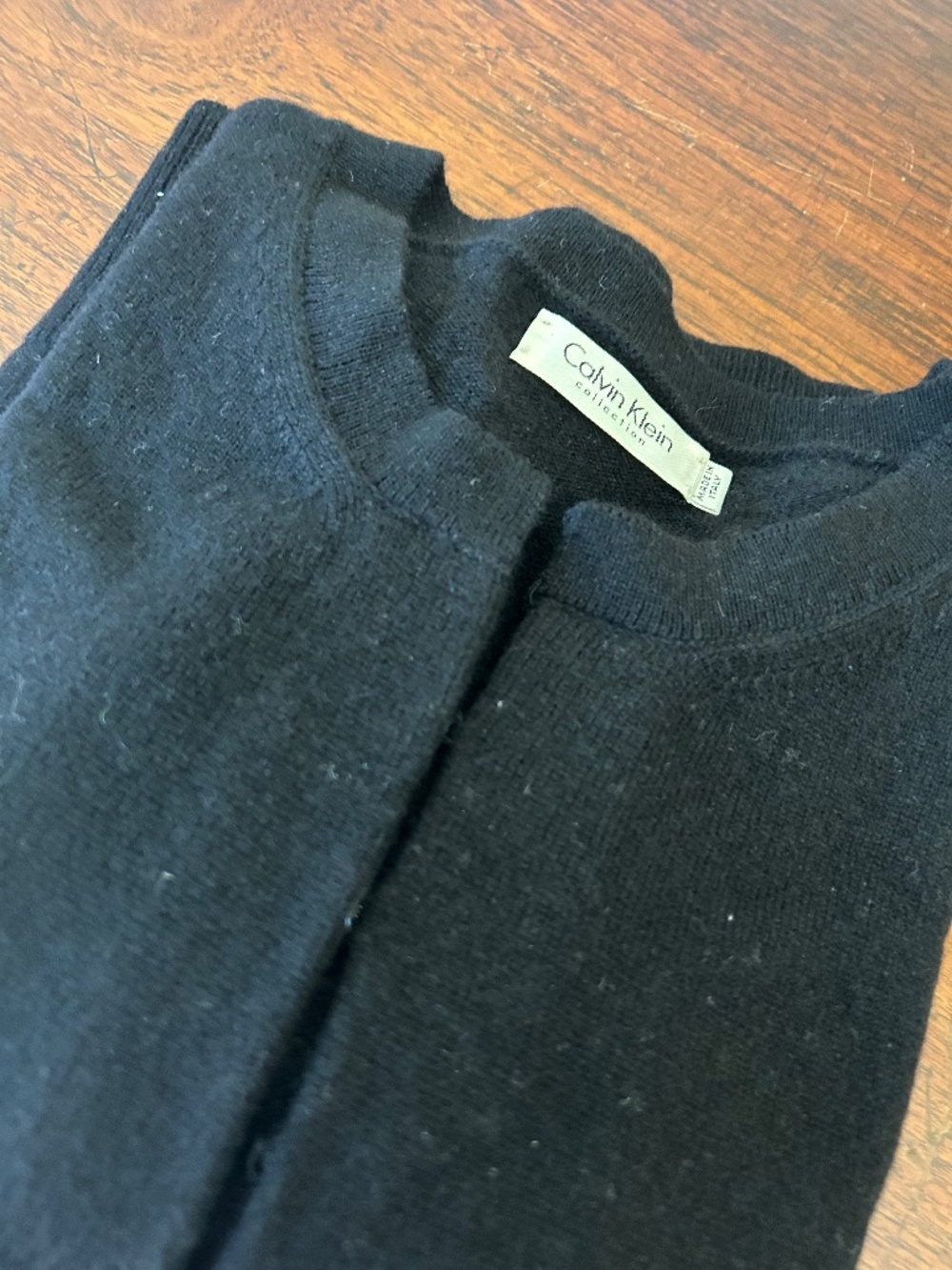 Calvin Klein Collection 100% Cashmere Cardigan Black Size M Made in Italy